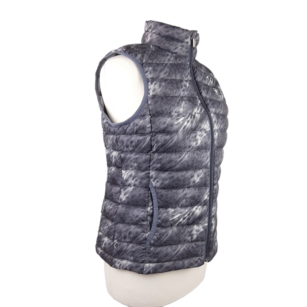 Ariat Ideal Down Lightweight Gilet Size Small Grey Animal Print Equestrian - Picture 5 of 16